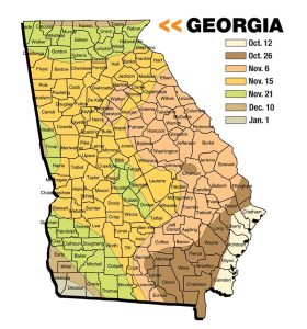 Georgia Whitetail Deer Rut Map